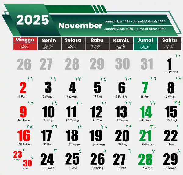 Kalender November 2025